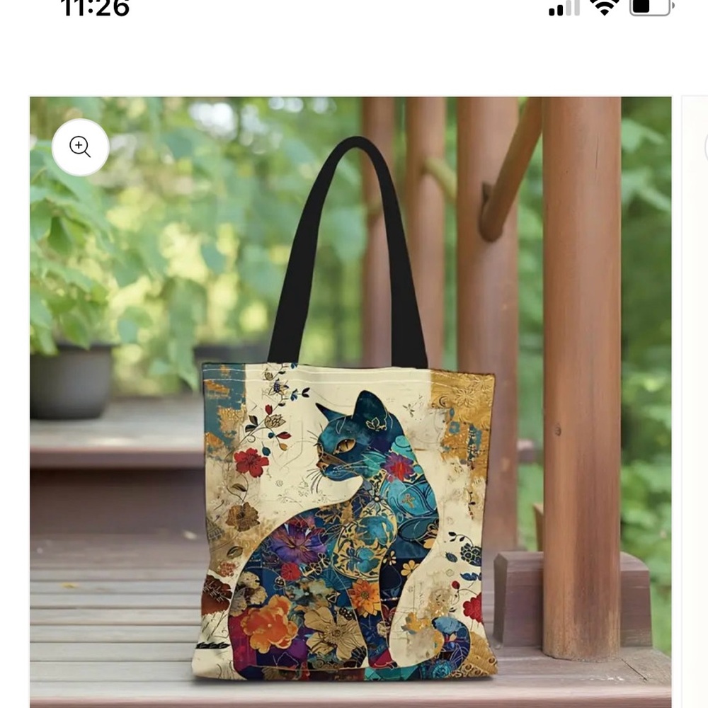 Colorful Cat Print Tote Bag